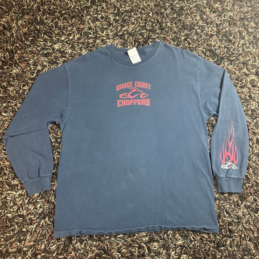 Vintage Y2K Orange County Choppers T-Shirt Blue XL Rock Tavern New York
